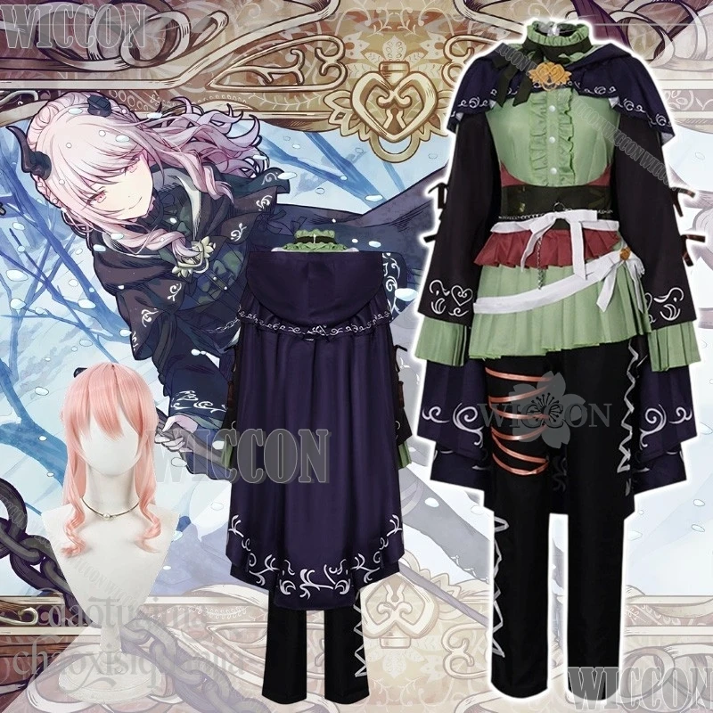Disfraz de Anime de Akiyama Mizuki Hermit, Cosplay del Juego Project Sekai, Estilo Vikingo Retro, Uniforme, Capa, Pelucas, Fiesta de Navidad y Halloween