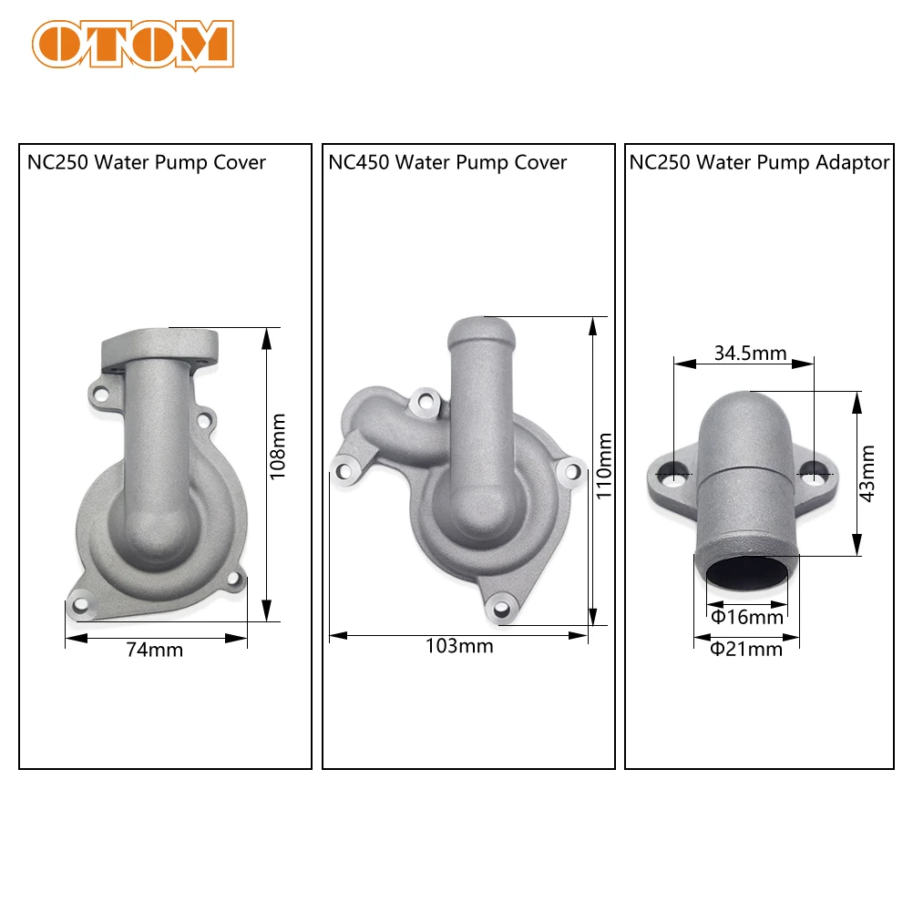 OTOM Water Pump Cover & Water Pump Adapter For ZONGSHEN NC250 NC450 Engine Accessories Motocross Guard AVANTIS ENDURO KAYO GR7