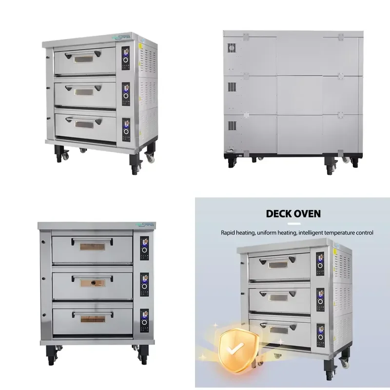 for Commercial 3 Deck Oven Professional Electric Bakery Oven for Bread Pizza Baking Machine Industrial Kitchen Equipment