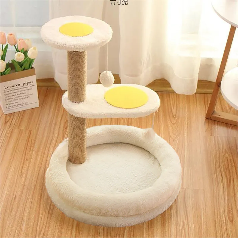 Árbol rascador de sisal con cama antiarañazos y multinivel para gatos - imagen 3