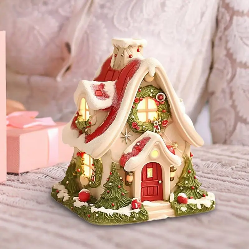 Incense Burner House Creative Christmas House Incense Burner Christmas Cabin Incense Burner for Den Bedroom Tea Room Yoga Room