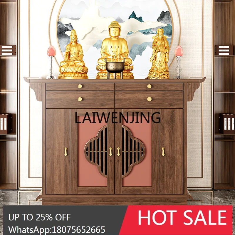 

New Chinese solid wood Buddhist hall Shentai God of Wealth Gongtai living room incense table Buddhist niche