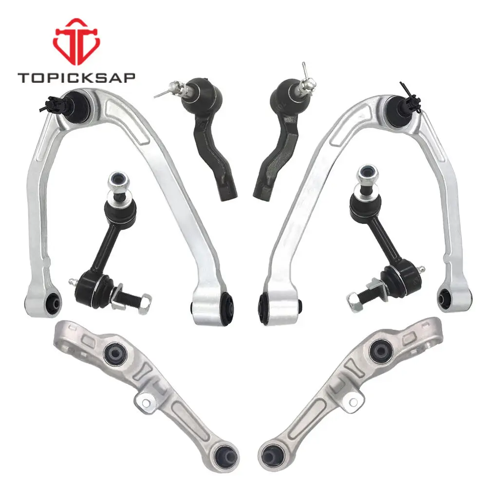 TOPICKSAP 8pcs Front Control Arms Assembly Tie Rods Sway Bars for INFINITI G35 Nissan 350Z RWD 2003 - 2007 2009 54501AM601