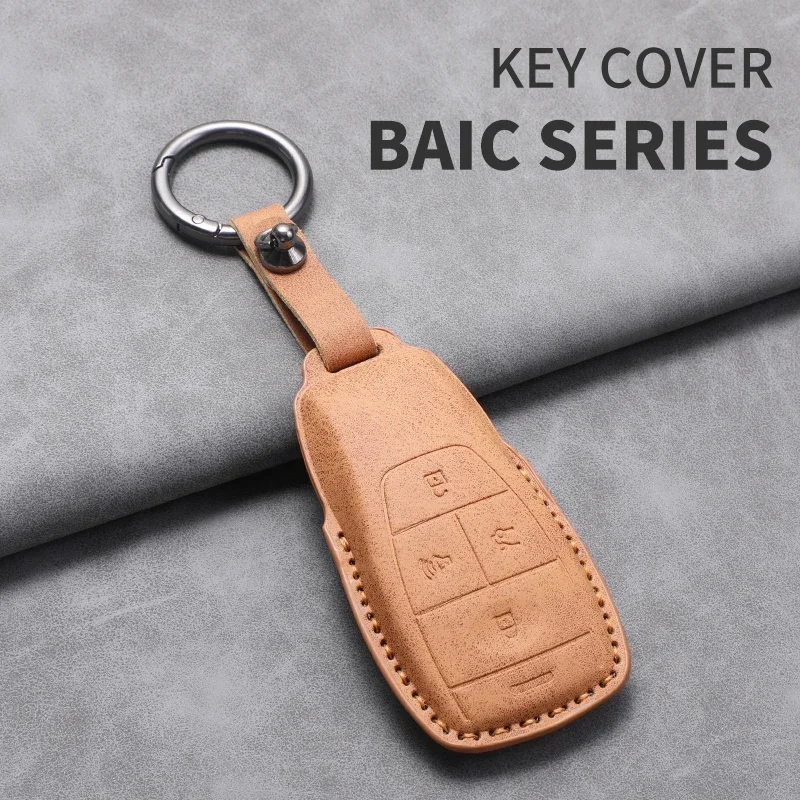 For BAIC Beijing X7 BJ40 Senova D50 D70 X55 X65 EU5 EU7 Car Key Case Cover BAIC Beijing Car Key Protector Keychain