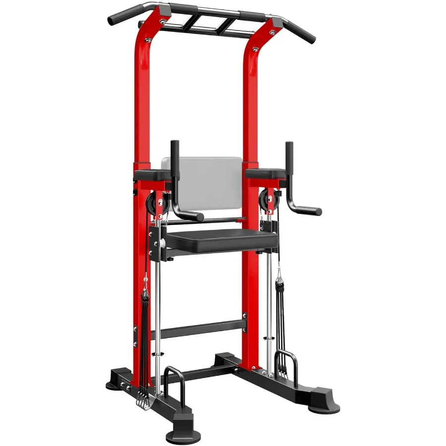 Power Tower Dip Station Pull Up Bar for Home Gym Multi-Function Adjustable Height Strength Training Workout Equipment