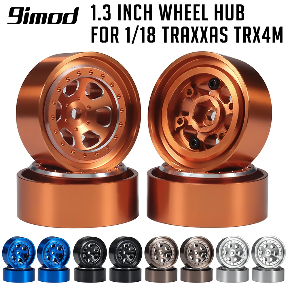

4pcs 1.3 inch Wheel Rim Aluminum Alloy Beadlock Wheel Hub for TRX4M 1/18 RC Car