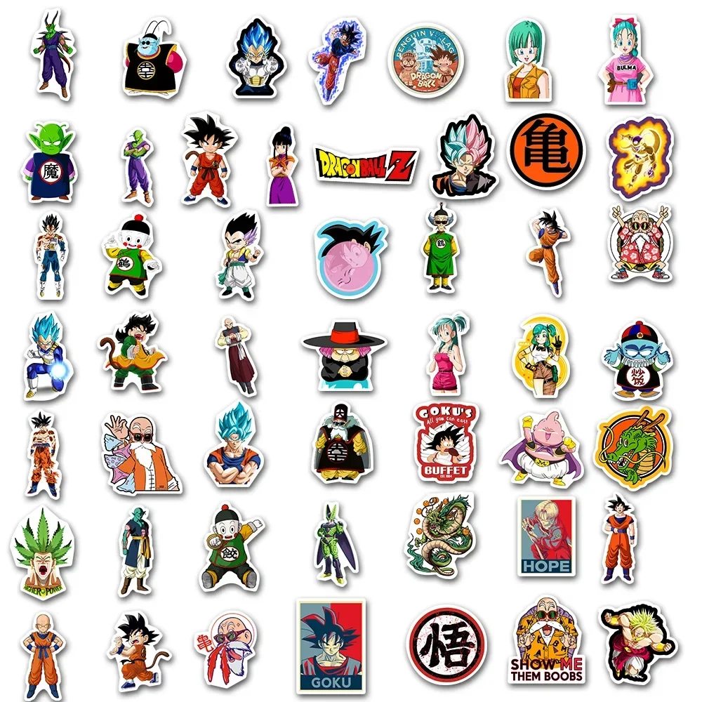 50/100PCS Anime Dragon Ball Stickers Cartoon Laptop Phone Snowboard Luggage Fridge DIY Decal Graffiti Sticker Kid Toy Gift