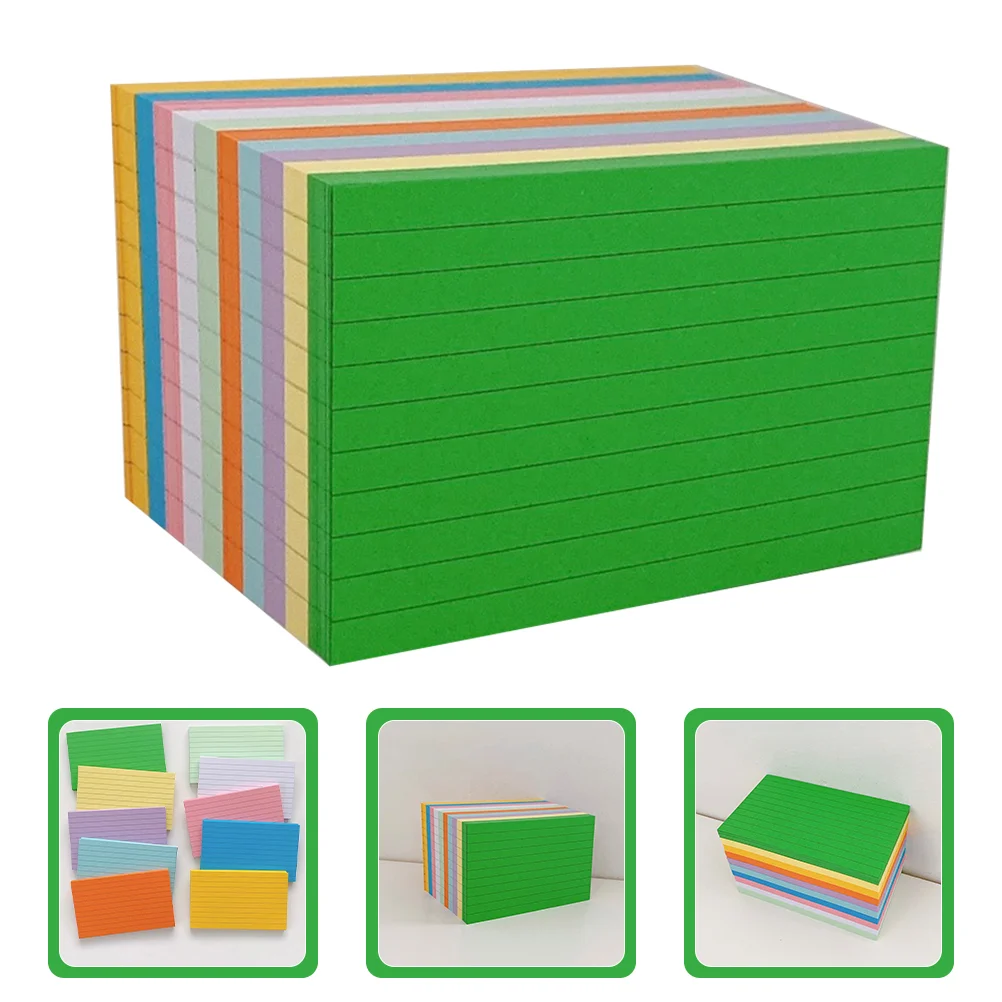 

500 Sheets Colored Index Cards DIY Blank Note Supply Compact Daily Use Word Thickened Multi-function