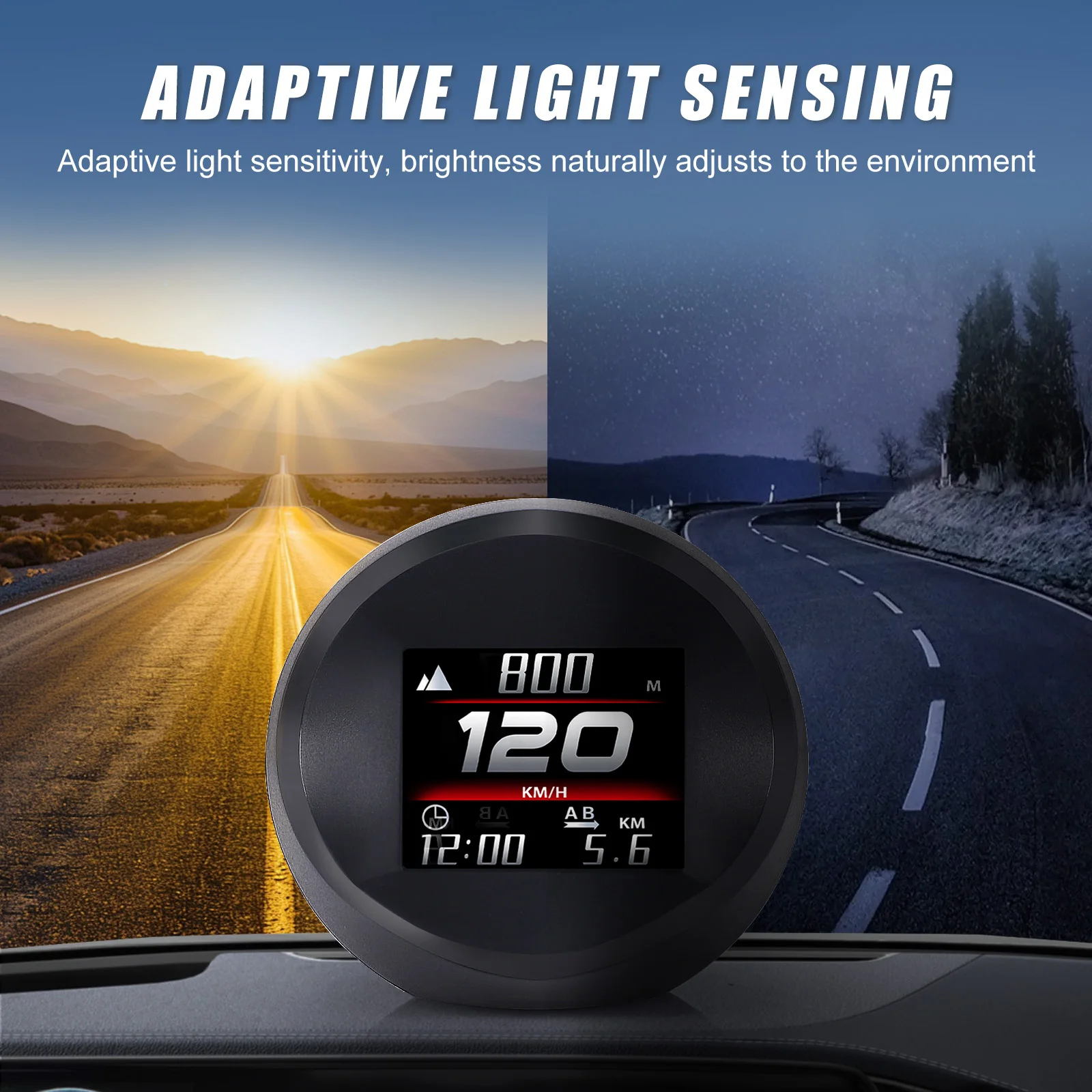 Picture 6: Head-up Display GPS Car HUD Multiple Dynamic Expressions Vehicle Speed/Mileage/Altitude/Clock/Speedometer For Universal All Car