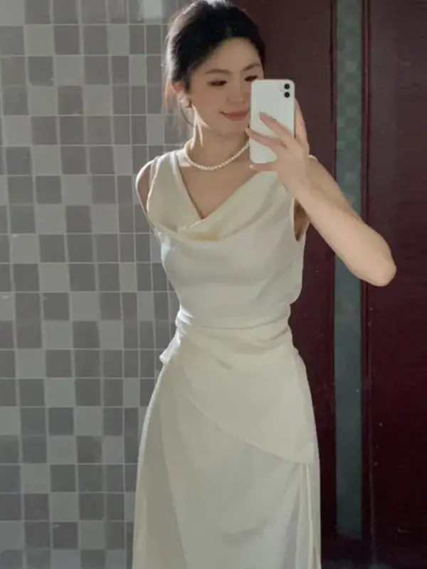 

Stunning Two-Piece Set Elegant V-Neck Top And Midi Skirt Comfortable Cotton Material Perfect for Important Occasions And Dates