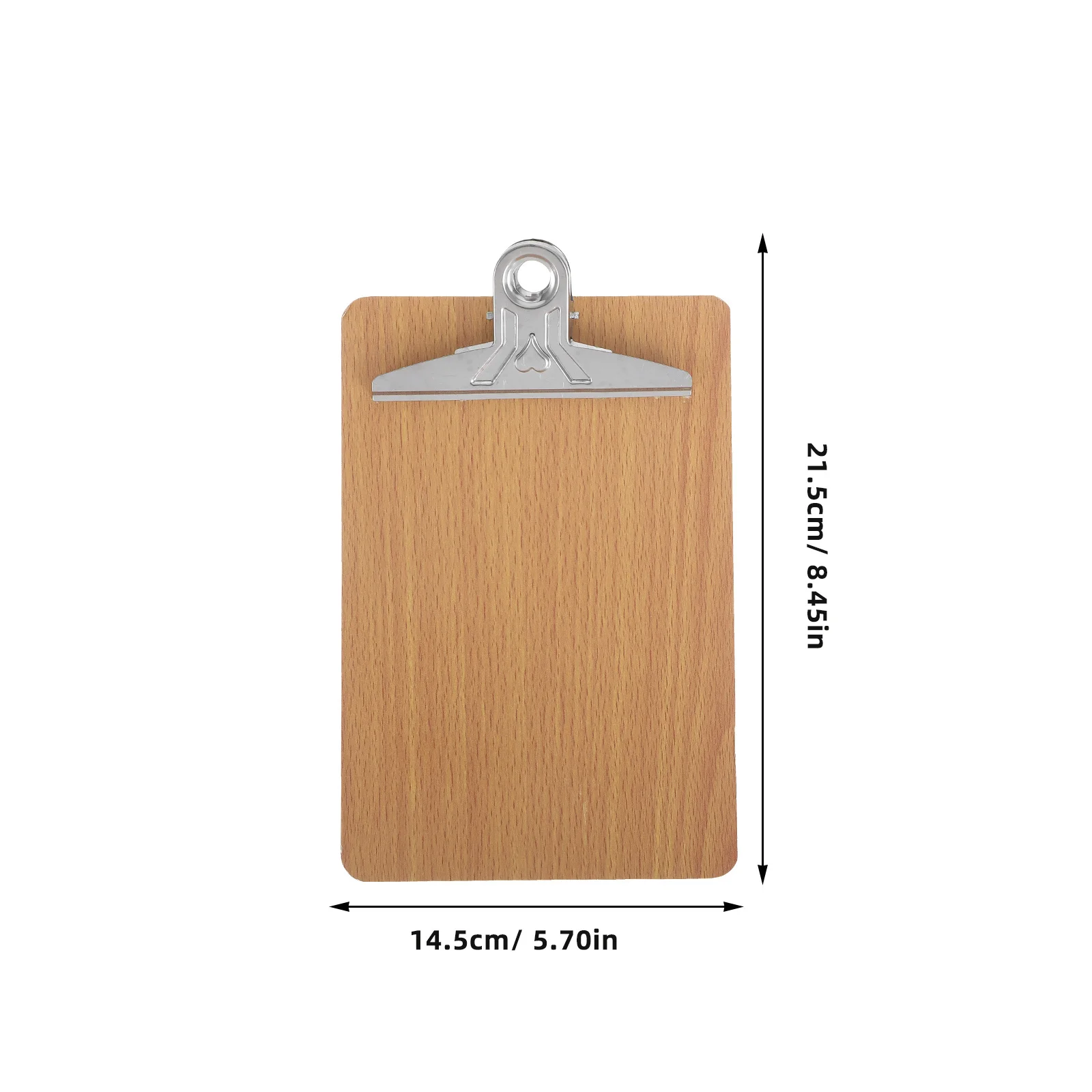 A5 Hardboard Clipboard Clip 3mm Thick Profile Clip Office Use Strong Clamp Anti-Rust Wooden Clipboards Rounded Corner
