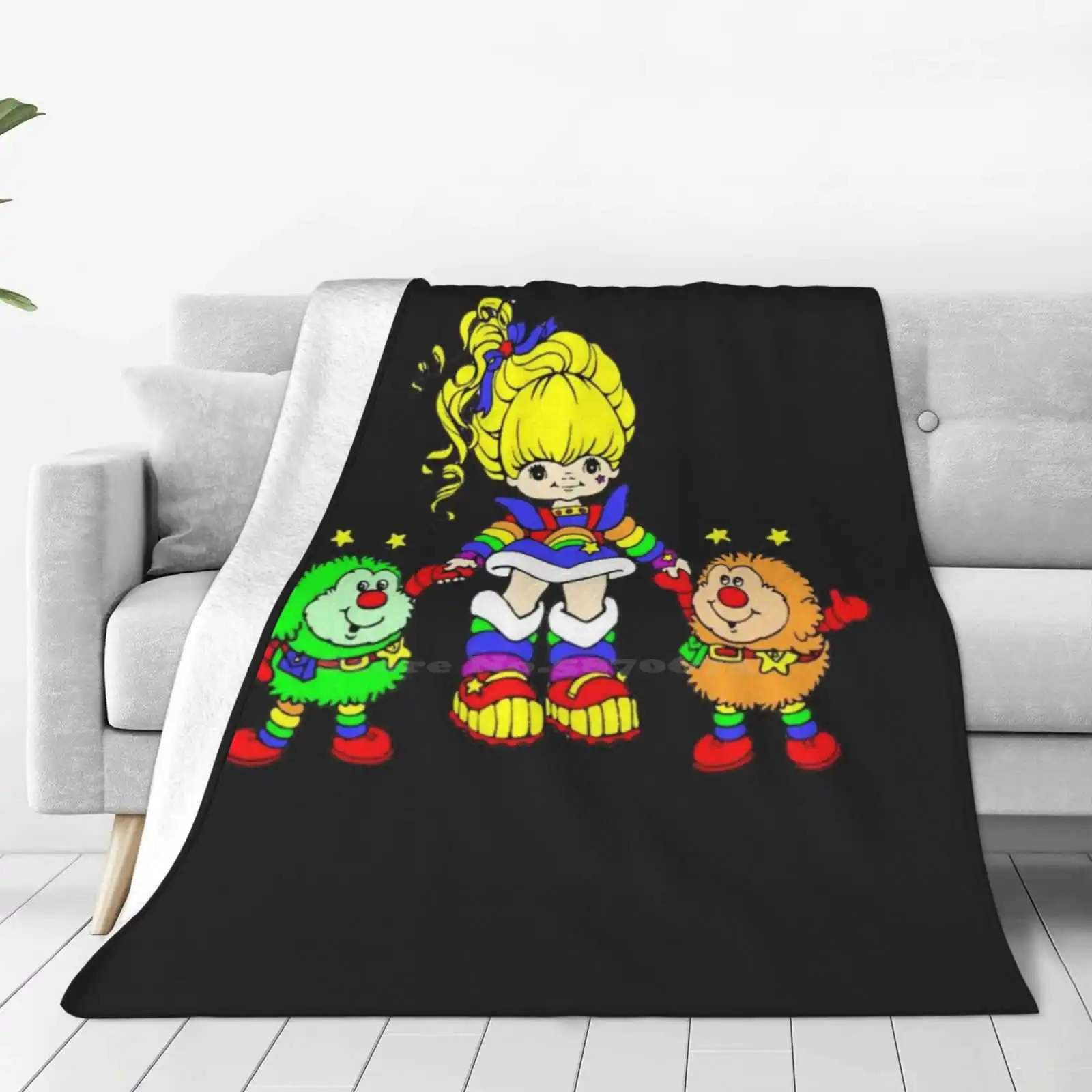 Rainbow Brite , For Lover Kids Since 80S Trend Style Funny Fashion Soft Throw Blanket Rainbow Brite Intro Made In The 80S