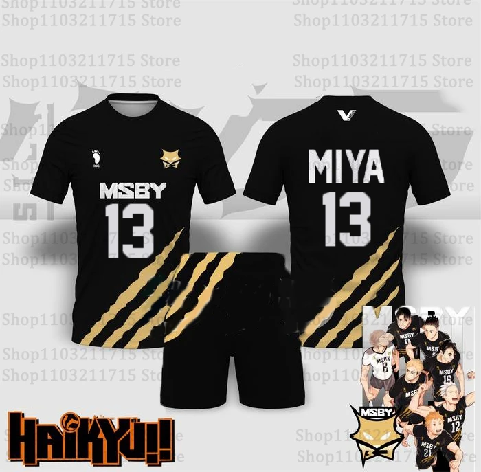 

Аниме Haikyuu Fukurodani Hinata, мужские комплекты из трикотажа для косплея, детские футболки с короткими рукавами и шортами с 3D принтом, новый модный женский топ, костюм
