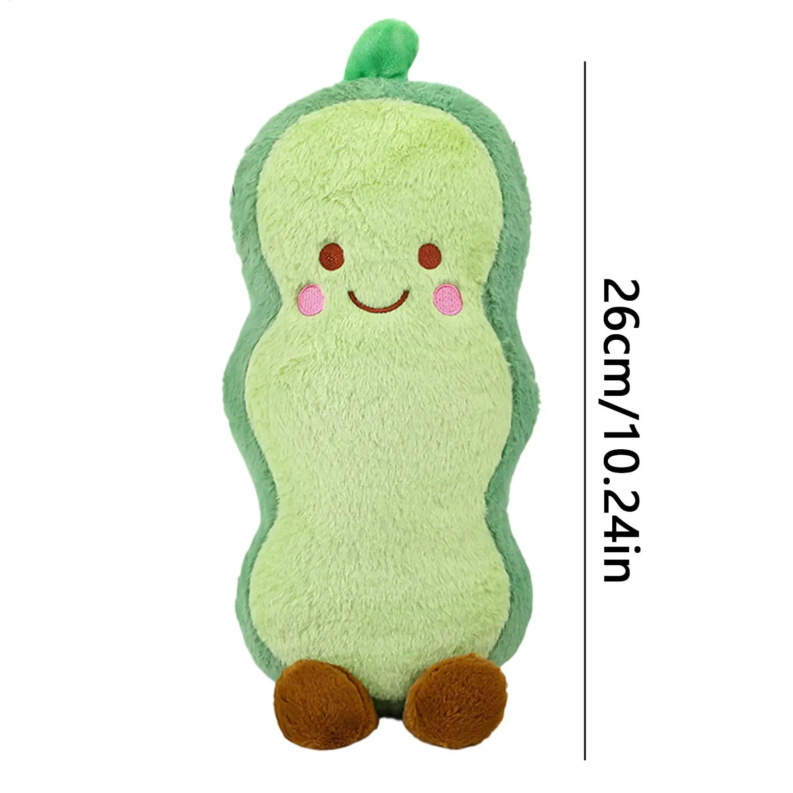 Pea Pod Plush Pillow Stuffed Toy Soft Cute Cartoon Decor for New Year Home Lounge Sofa Bed Floor Reading Relaxation Gift