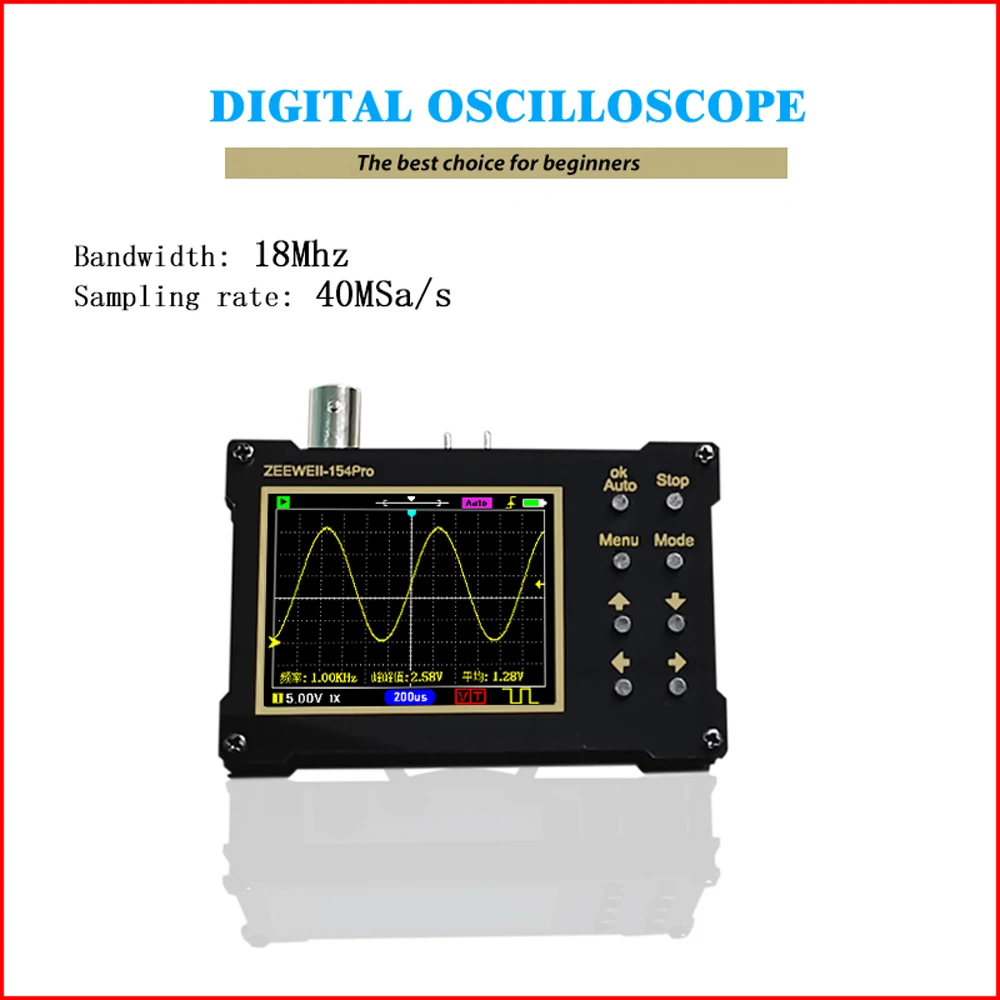 ZEEWEII DSO154Pro 2.4-inch Screen Digital Oscilloscope1MHz & 18MHz Analog Bandwidth Support Signal Generator