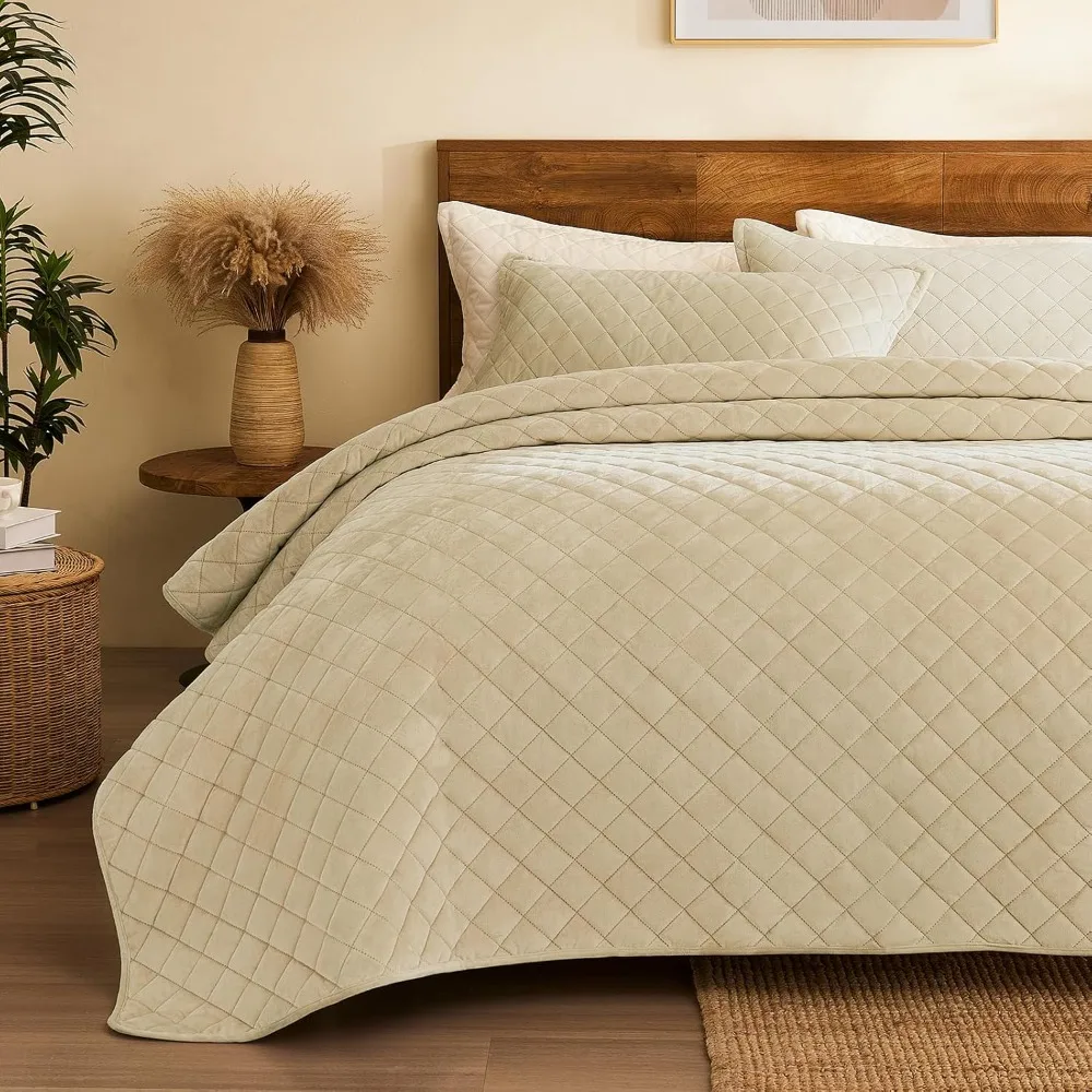 

Бархатное одеяло King Size: двусторонний комплект роскошного бархатного постельного белья из 3 предметов — легкое стеганое постельное белье большого размера