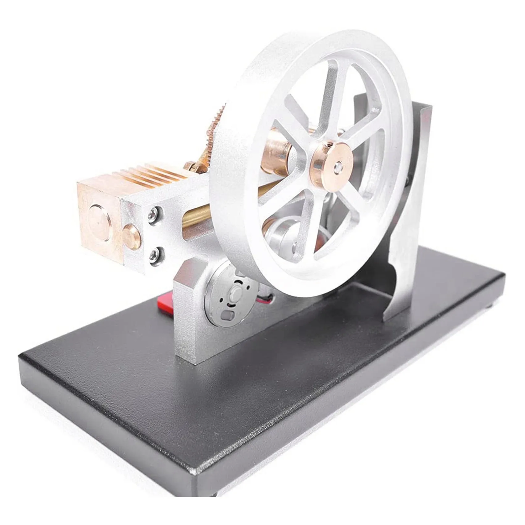 Stirling Engine Model with LED Light and Voltmeter,Horizontally Opposed Diamond Structure Gear Drive Stirling Model Kits