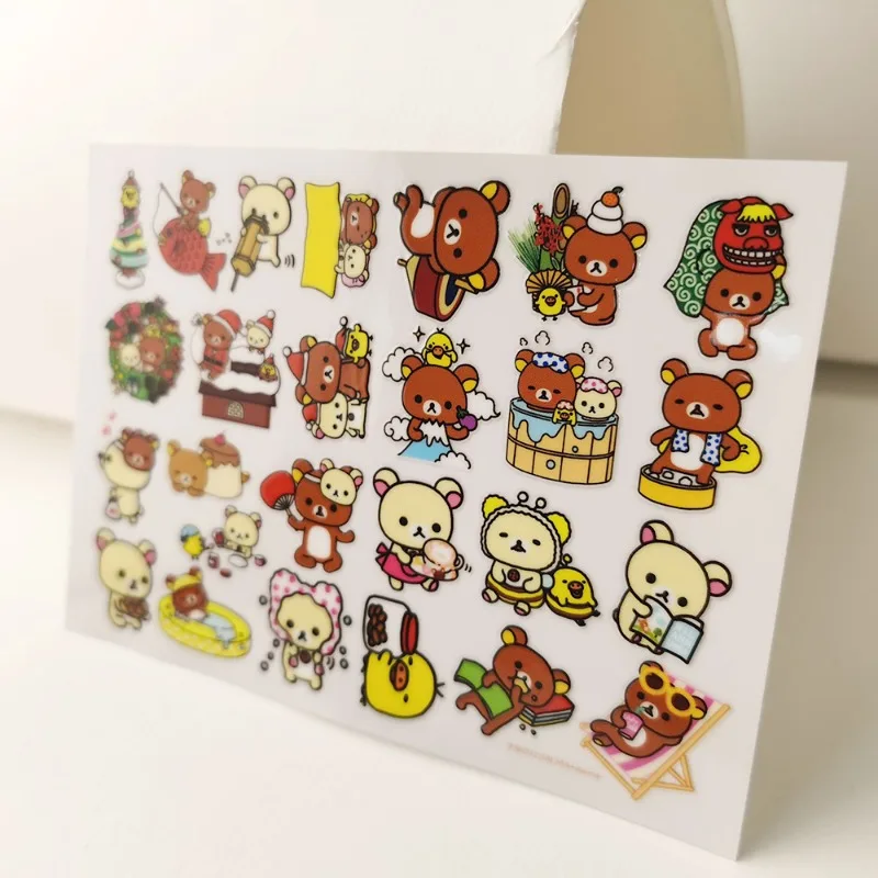 

2PCS Hot Cute Rilakkuma Series Sticker Cartoon Character Kawaii Pattern Creativity Printing DIY Thermos Cup Waterproof Sticker
