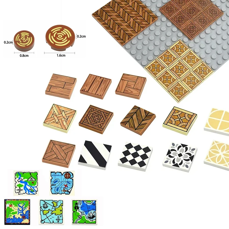 

Bricks Smooth 2x2 Floor Printed Tile Assembled Building Blocks Decoration Ceramic Tile MOC City House Construction Toys