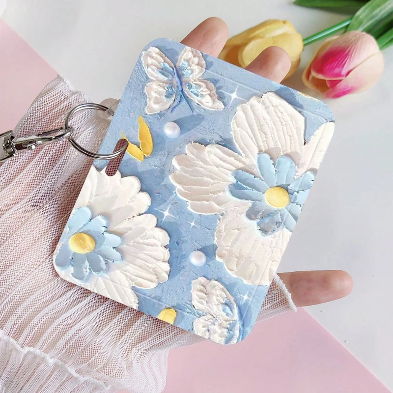 Creative Cartoon Design Card Holder With Retractable Spring Cord Suitable For Bank Business Work Card Holder Student ID Card