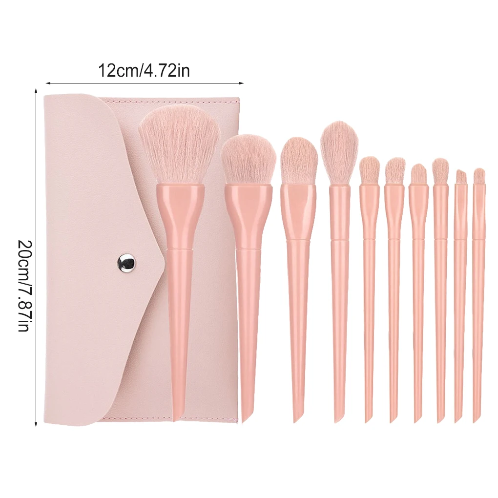 10 Pieces Beauty Make Up Brushes Portable Eye Shadow Powder Cosmetics