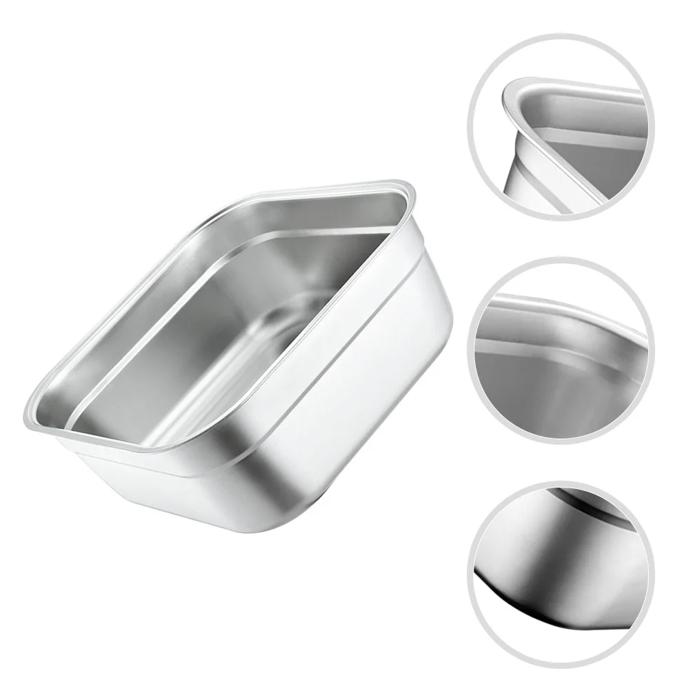 

Stainless Steel Square Basin Thick Vegetable Washing Basin Stackable Food Storage Bowl Soup Container Fruit Wash Buffet