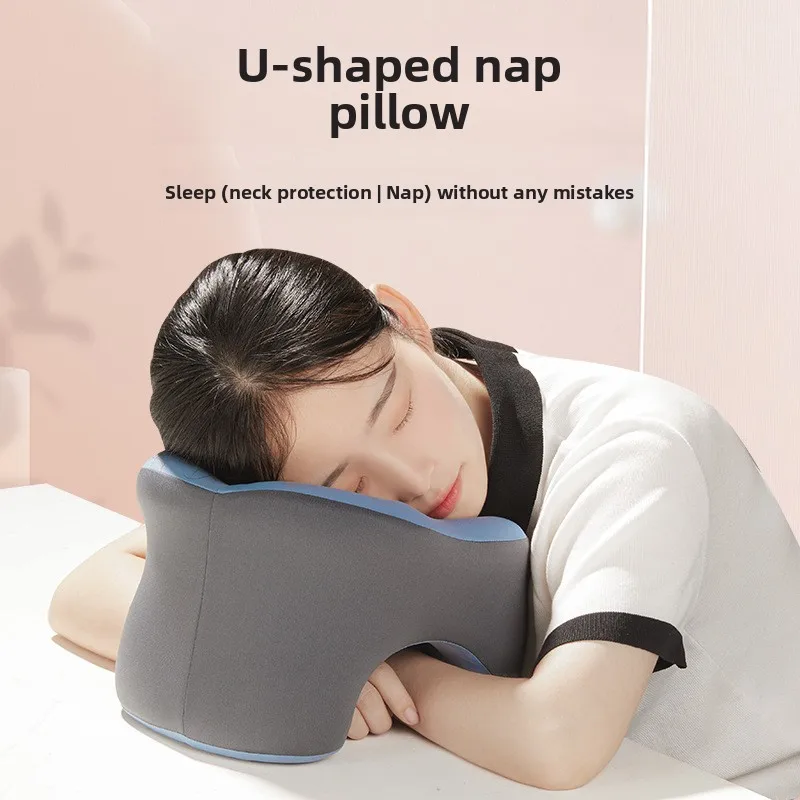 

Travel Pillow U-Shape Pure Memory Foam Neck Pillow for Airplane Office Nap Cervical Pillows Flight Sleeping Head Neck Support