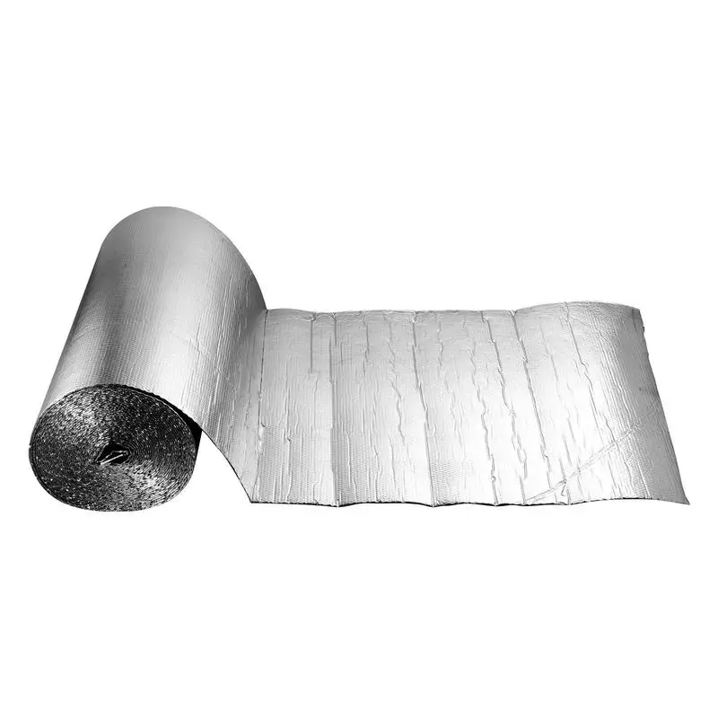 

Dual-Layer Foil Radiant Barrier 48 in x 100 ft For Garage Door Window RV Roofs, 6mm Thickness Dual-Layer Air Bubble Insulation Thermal Shield Roll