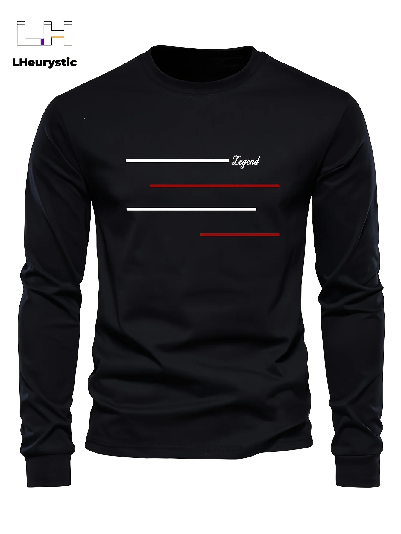 100% pure cotton men's long sleeved round neck loose classic