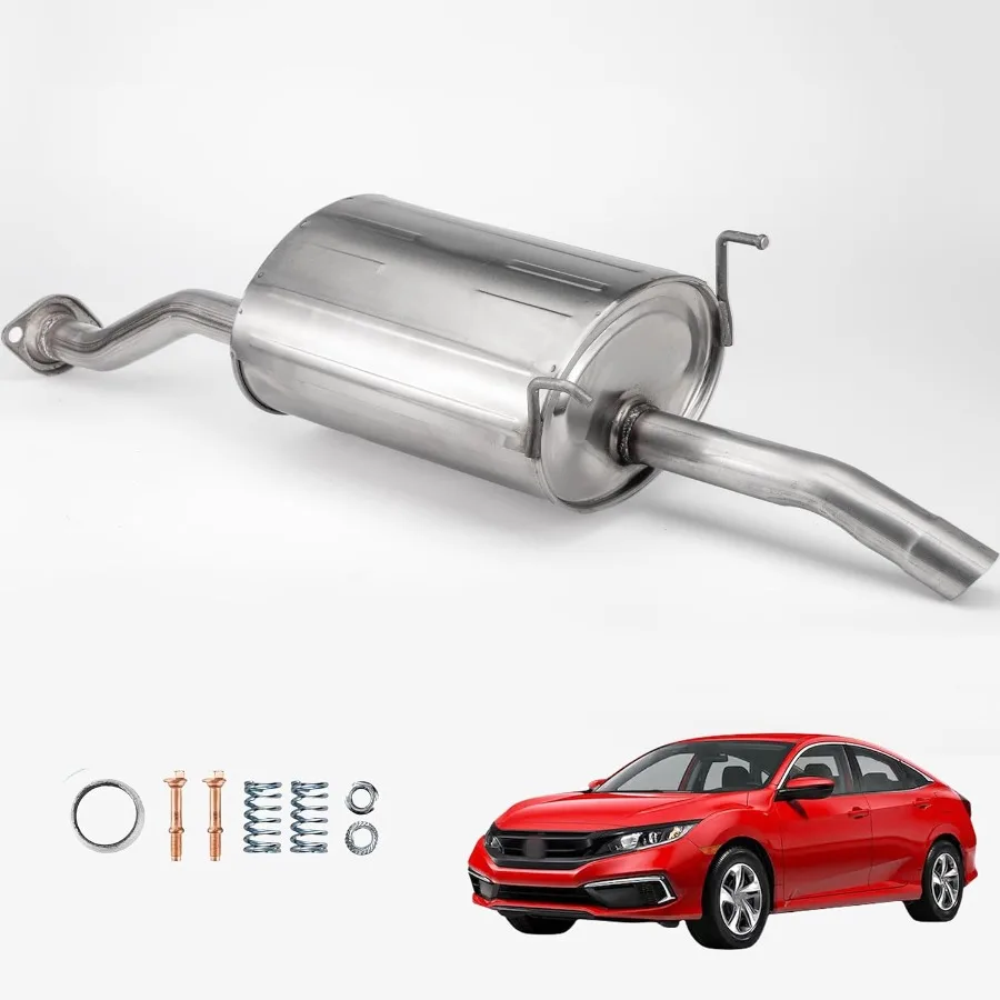 2001-2005 혼다 시빅 1.7L 1.3L 하이브리드 및 2001-2005 아큐라 1.7EL 캐나다 마르케용 스테인리스 스틸 직접 장착형 후방 배기 머플러