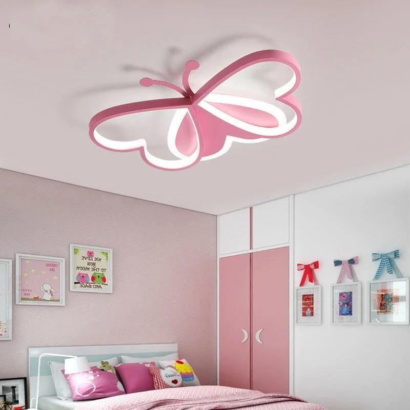 

Creative Butterfly Ceiling lights Modern Living Room Girls Bedroom Light Fixture Study Nursery Children's LED Lamp