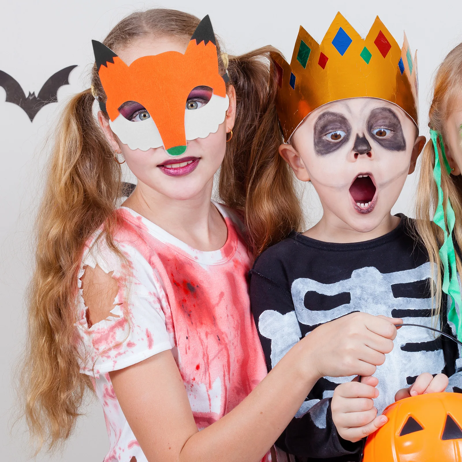 

3pcs Fox Mask Animal Themed Masks for Kids Lovely Halloween Gifts Reusable Non Woven Fabric Carnival Party Supplies