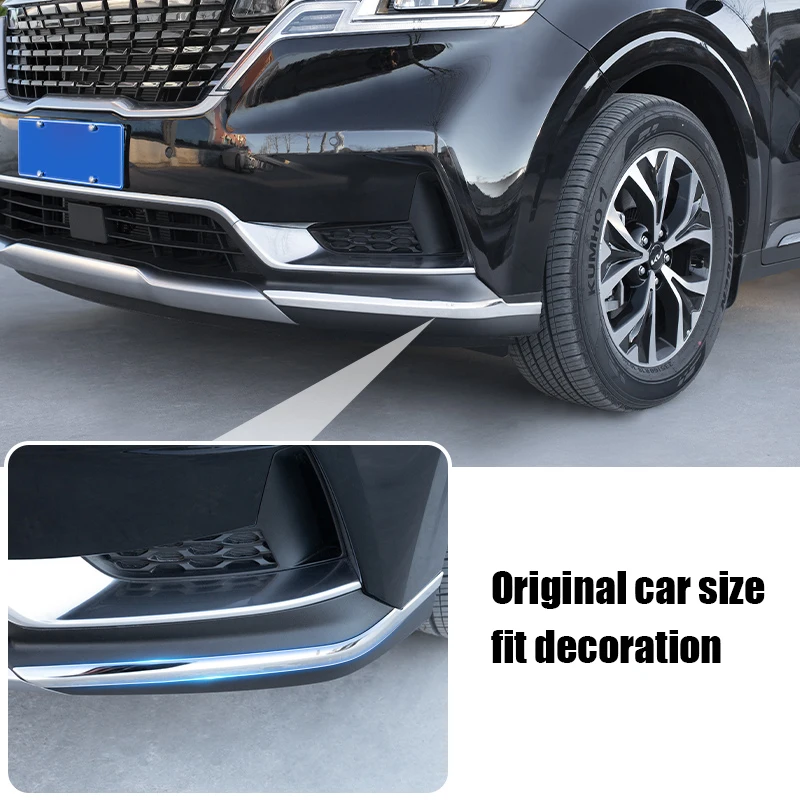 front and rear corner guards stainless steel bright silver decorative accessories for Kia Carnival Sedona KA4 2021 2022