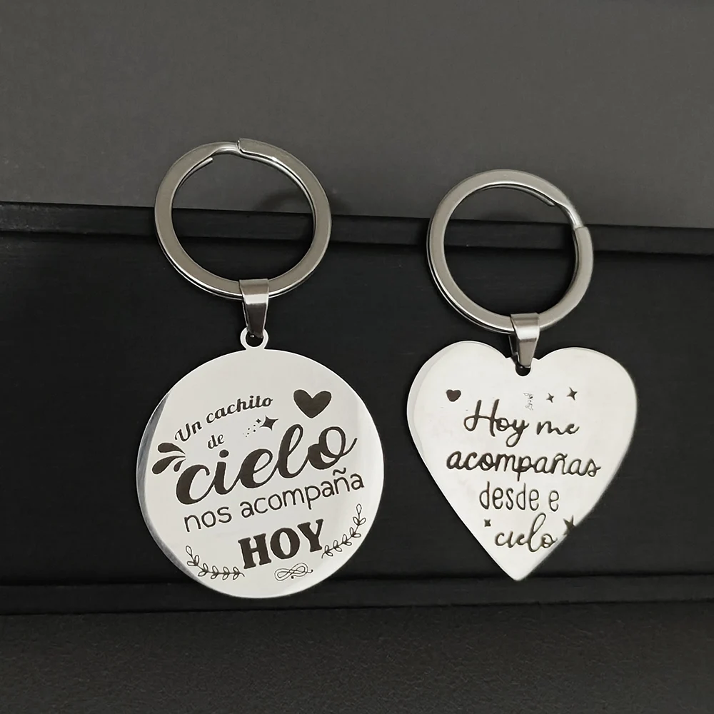 Customized Personalized Stainless Steel Pendant Key Chain Three Types Of Graphics Key Chains For Men Women Wedding Guests Gift