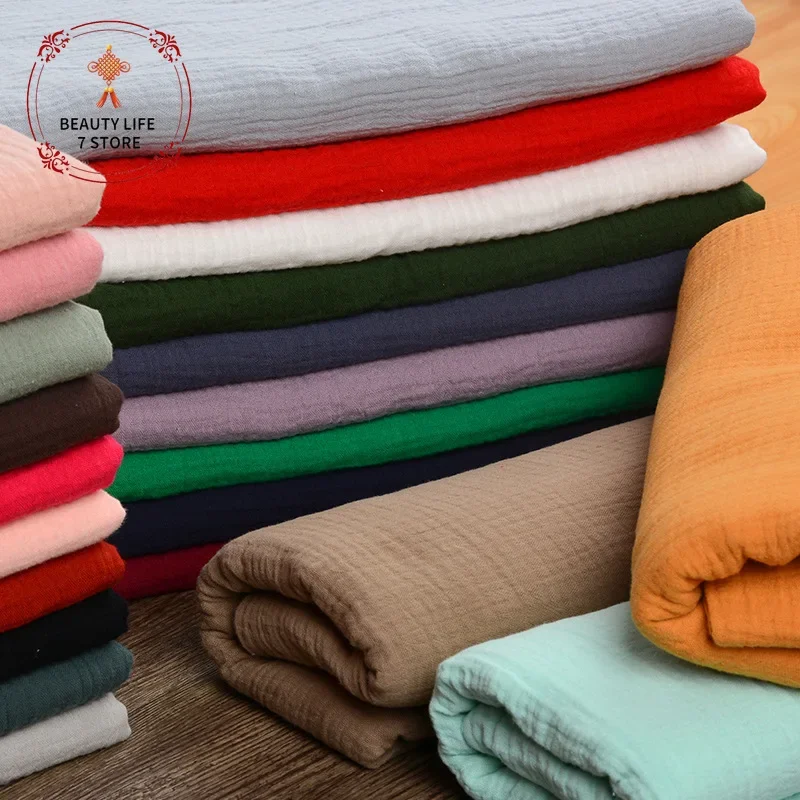 Double-layer Gauze Fabric Soft Pure Cotton Cloth For Sewing Summer Clothes Dress Mosquito Proof Pants Handmade DIY 135*45cm