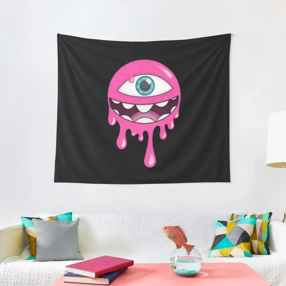 Pink Drippy Round Cyclops Tapestry Wallpaper Christmas Decoration Home Decoration Wall Carpet Tapestry