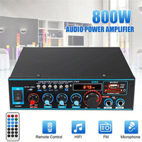 12V 220V 800W Car Hifi Power Amplifier Bluetooth 5.0 Amplifier Mini HIFI digital bluetooth audio power amplifier 2.0 Channel