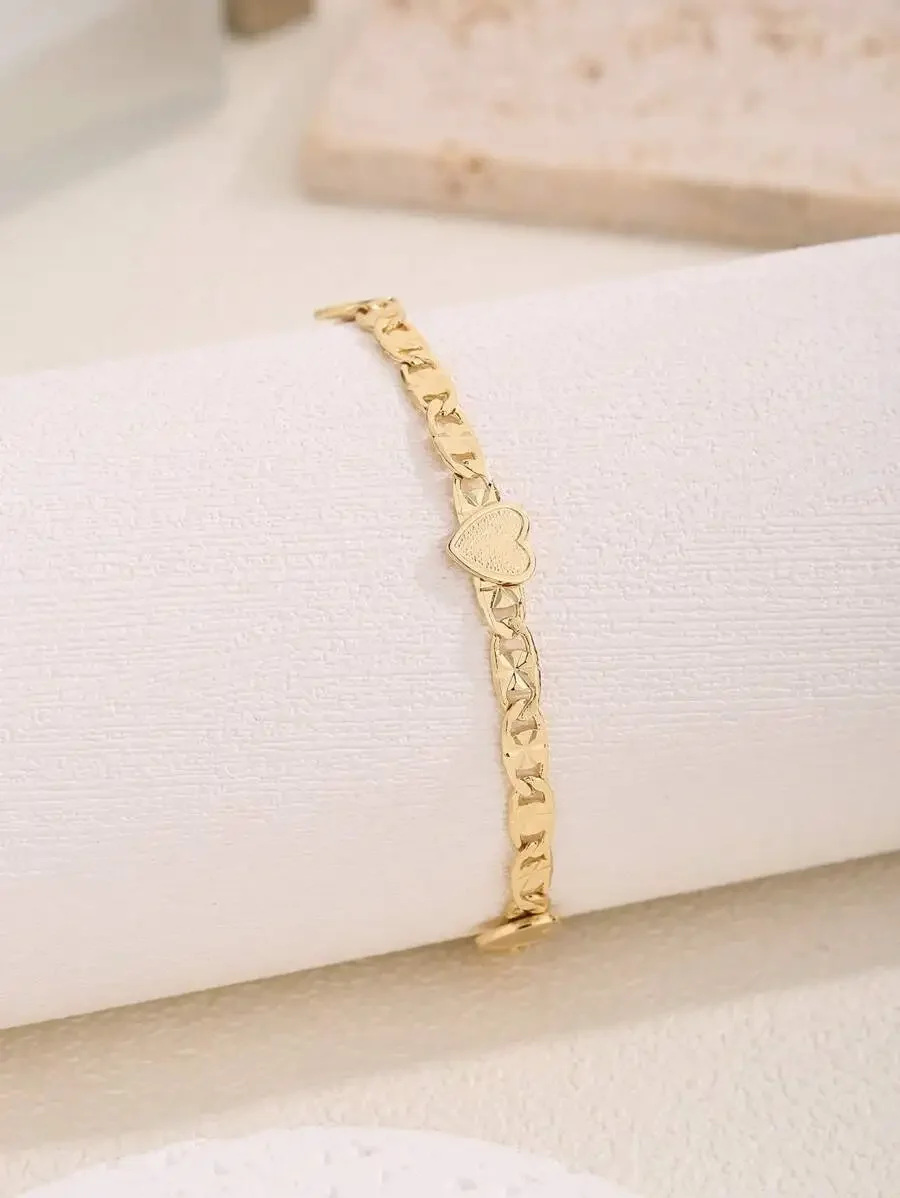 1pc Romantic Heart-Shaped Bracelet, Suitable As Gift For Friends And Girlfriends, Daily & Festival Wear For Women