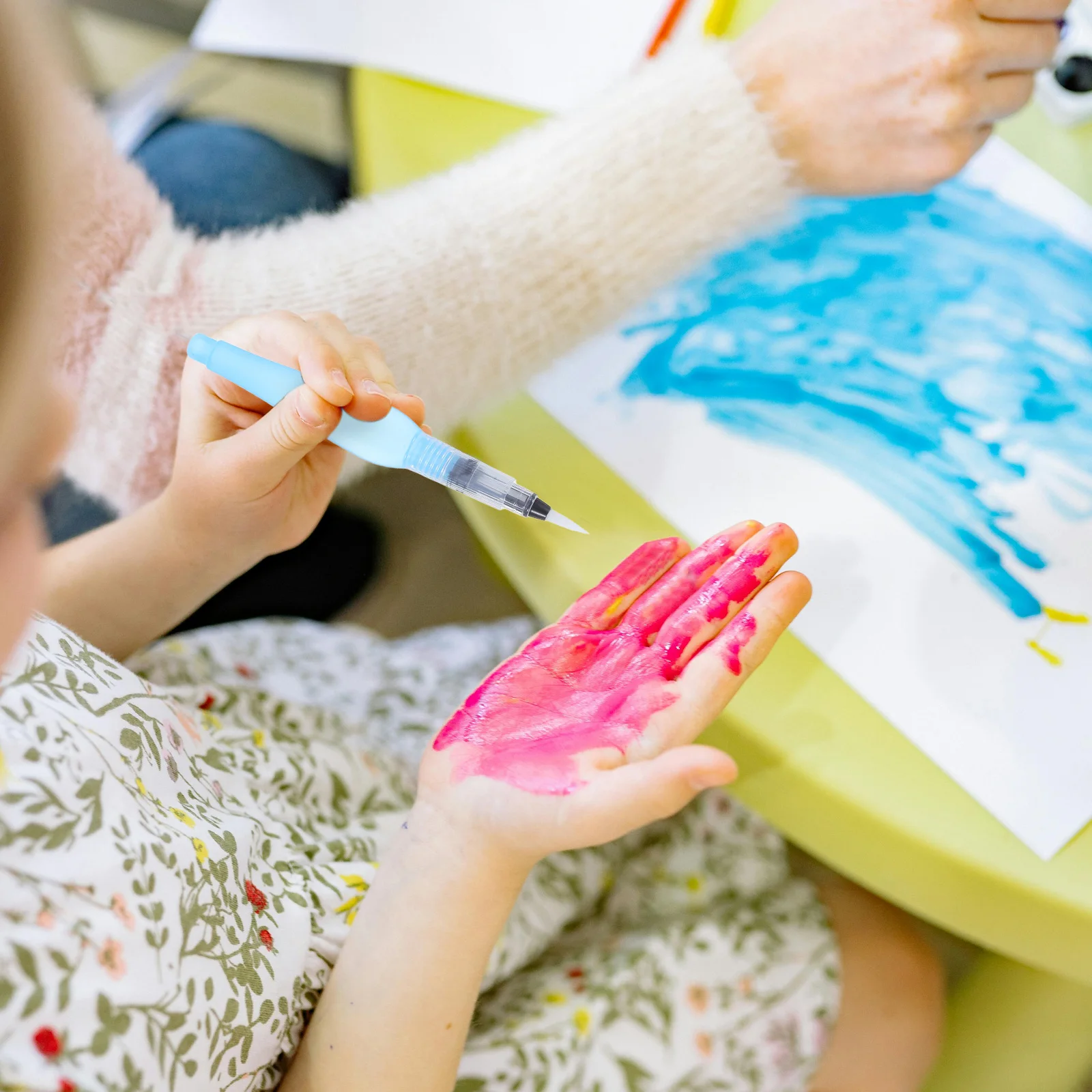 4 قطع قابلة لإعادة الاستخدام فرشاة ألوان مائية مجموعة أقلام غرامة تلميح التحكم الدقيق لا سبلاش لطخة مقاومة للفنانين الطلاب