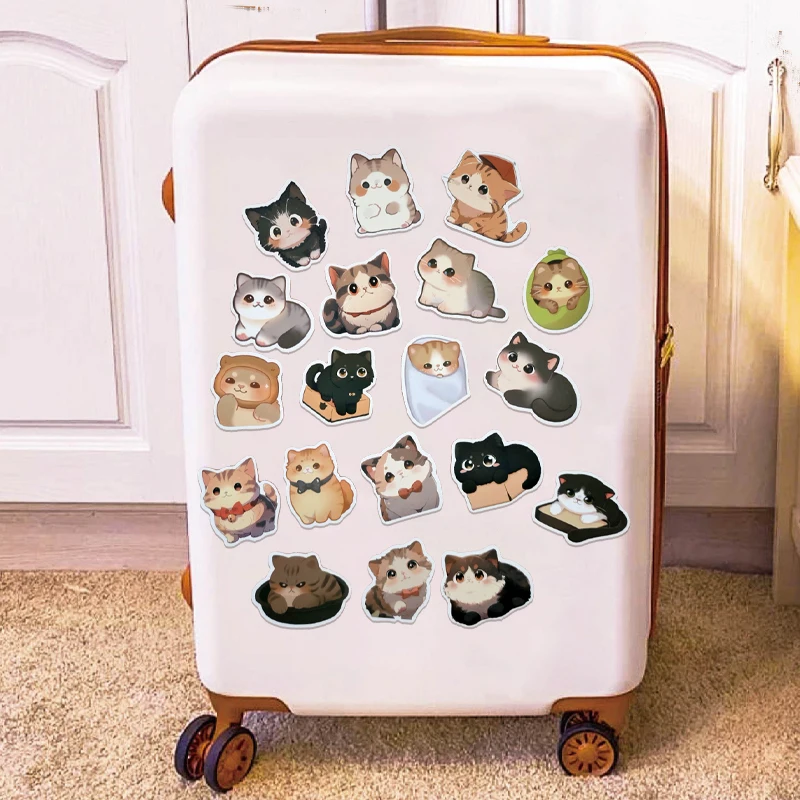 50 قطعة من ملصقات الكتابة على الجدران على شكل حيوان لطيف على شكل قطة مستديرة العينين، مقلمة دفتر الملاحظات، ملصق تزيين للأطفال، ألعاب #5