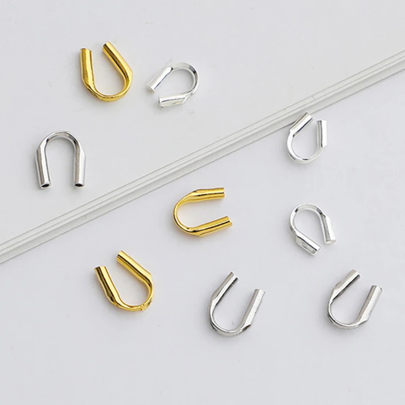 

5pcs/Lot 925 Sterling Silver U Shape Closure Clasps 4.5x5.5mm Bracelets Necklace End Wrapping Buckle DIY Jewelry Silver Findings