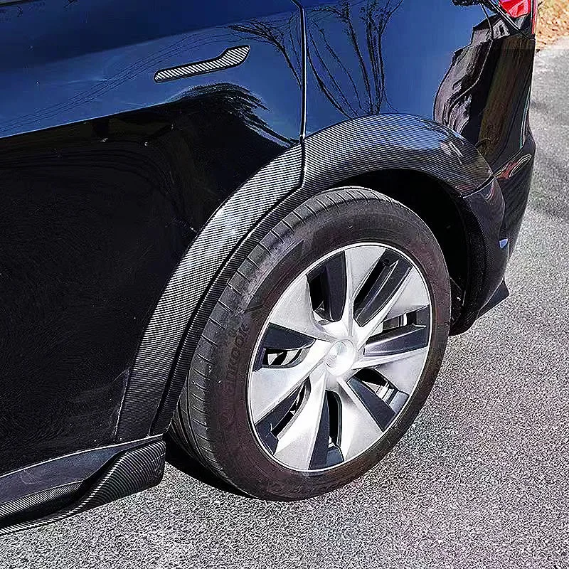 For 2021 22 23 Tesla Model Y Wide Fender Flares Wheel Brow Protector Plate Spoiler Diffuser Bodykit Car Exterior Accessories