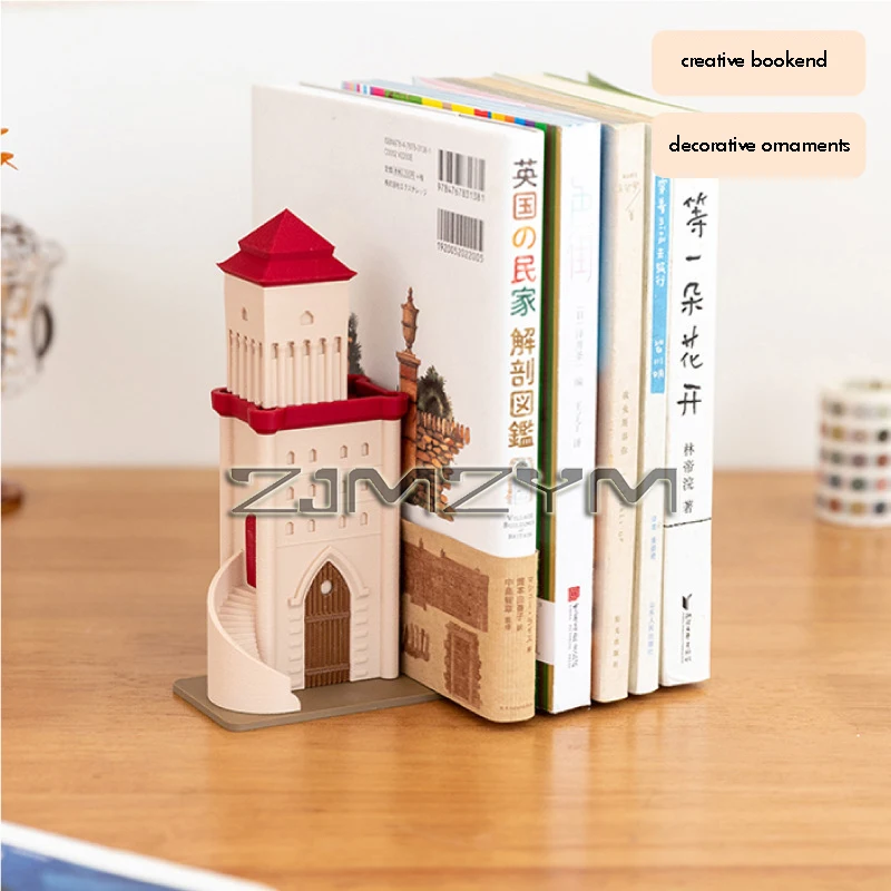 Retro Castle Bookend Desktop Decorative Book Holders for Home Desk Stationery Office Accessories Study Shelf Organization Gift
