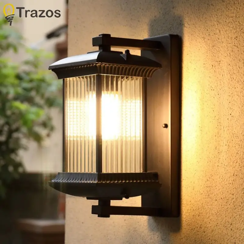 Aisle Wall Light Outdoor Garden Courtyard Exterior Wall Corridor Balcony Light Modern New Chinese Villa Door Light Wall Light