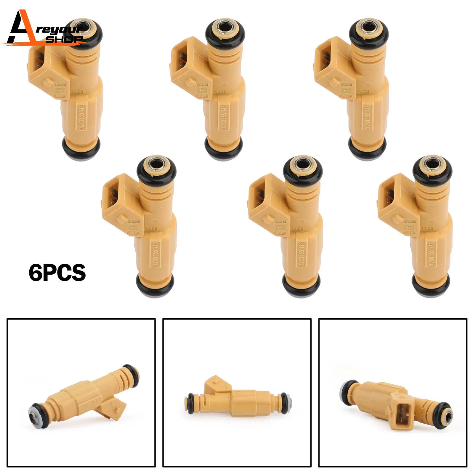 

Areyourshop 6pcs Fuel Injectors Fits 97-98 For Volvo S90 1987-1998 Cherokee 4.0L Grand Cherokee FJ583 0280155702 Car Accessories