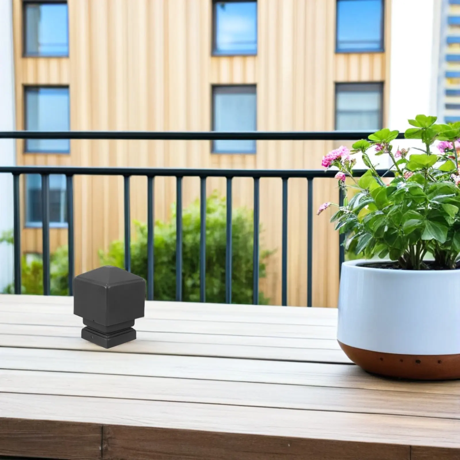 Metal Pyramid Fence Post Cap 3x3 Inches Inner 2.4x2. Dark Grey Matte Guardrail Railing End Cap for Wood Posts Parks