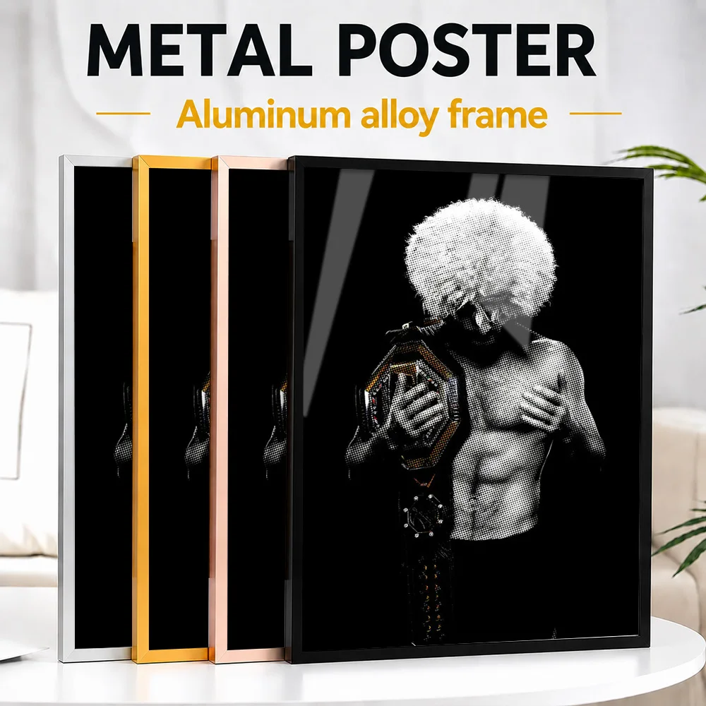 Khabib Nurmagomedov Framed Metal Poster Personalized Victory Tribute Wall Art Designed For Combat Sports Fans To Display In Gym