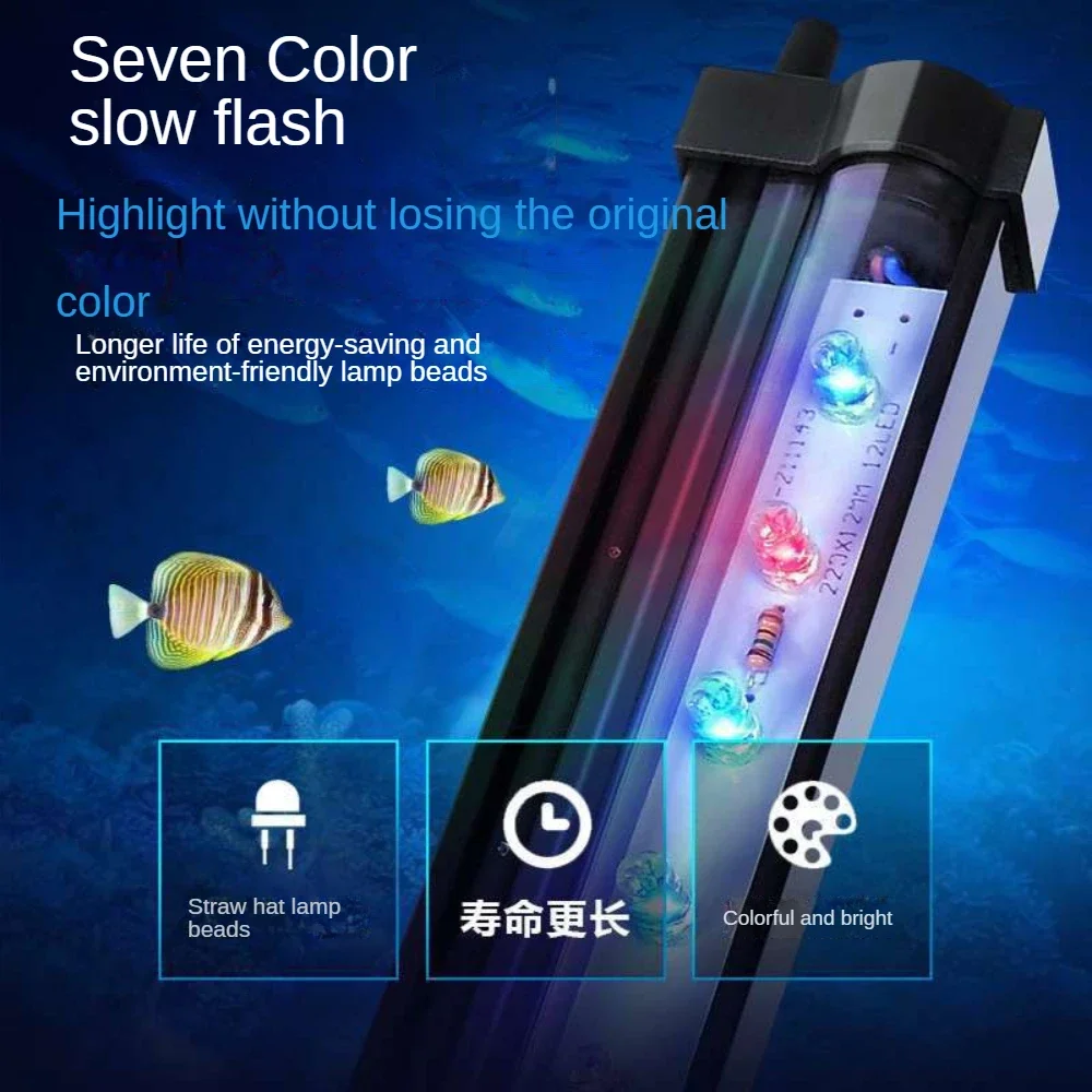 

LED Fish Tank Light, Colorful Changing LED Bubble Light Lamp, Submersible LED Aquarium Light Bar, Oxygen Increasing, 15cm-115cm