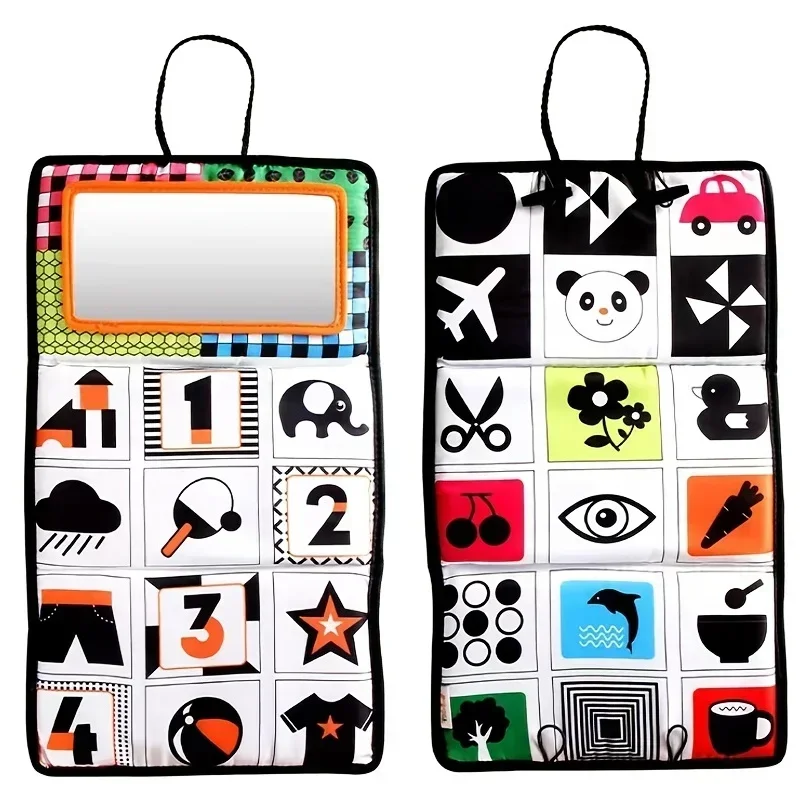 استكشاف البرية مع الجلوس الطفل ورؤية رحلات السفاري ، مرآة أرضية ، ألعاب الأطفال عالية التباين ، 0-12 شهرًا #4