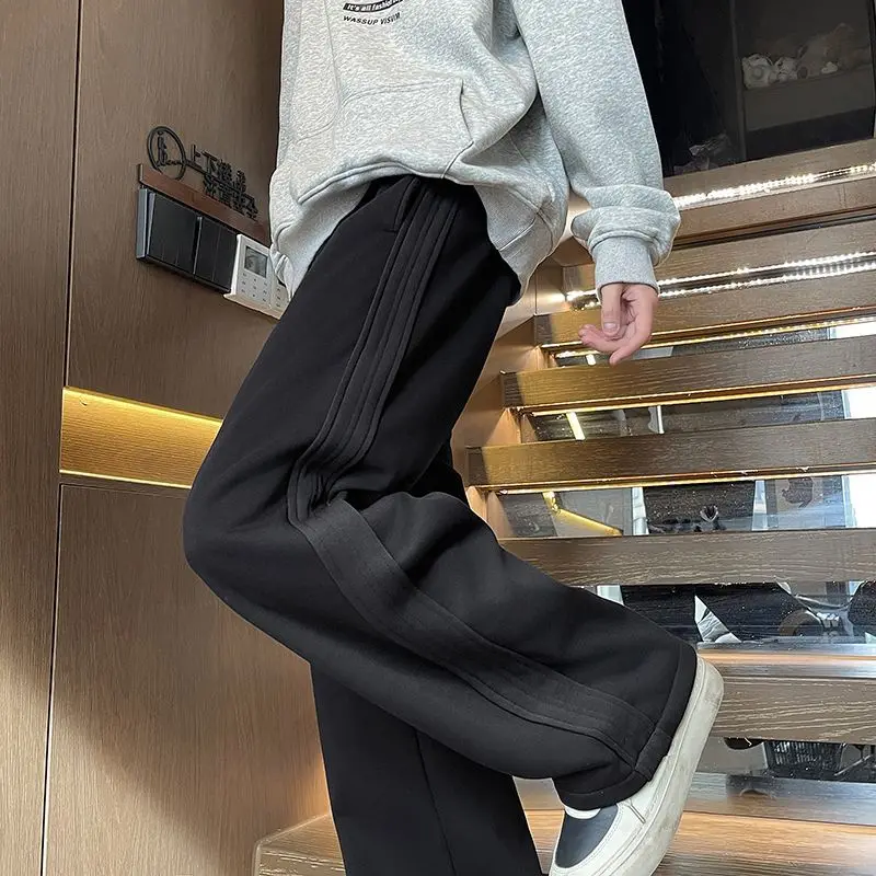 American Style Loose Straight Sweatpants Unisex Wide Leg Casual Pants New